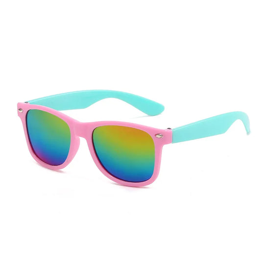 Lunettes de soleil vintage carrées pour enfants, flexibles et sécuritaires - Mode garçons filles, protection UV400 ACOM Electronics