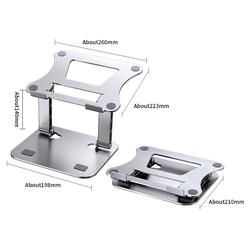 Laptop Stand Adjustable Aluminum Alloy Notebook Tablet Stand Up to 17 Inch Laptop Portable Fold Holder Cooling Bracket Support ACOM Electronics