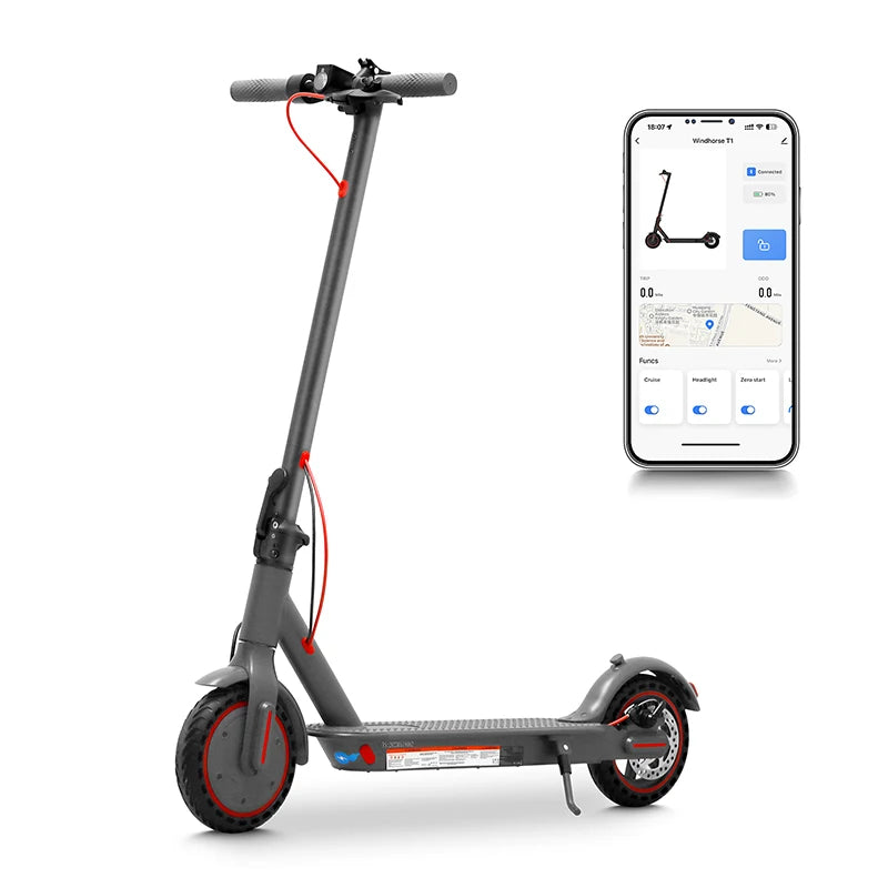 Electric Scooter 8.5 inches 350W 10.4ah Adult Foldable MAX 25km/h grey ACOM Electronics