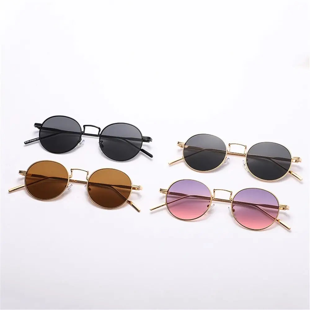 Lunettes de soleil rondes tendance noir Fashion UV400 pour femmes - Monture métallique pour voyage | Plage ACOM Electronics