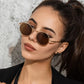 Lunettes de soleil rondes tendance noir Fashion UV400 pour femmes - Monture métallique pour voyage | Plage ACOM Electronics