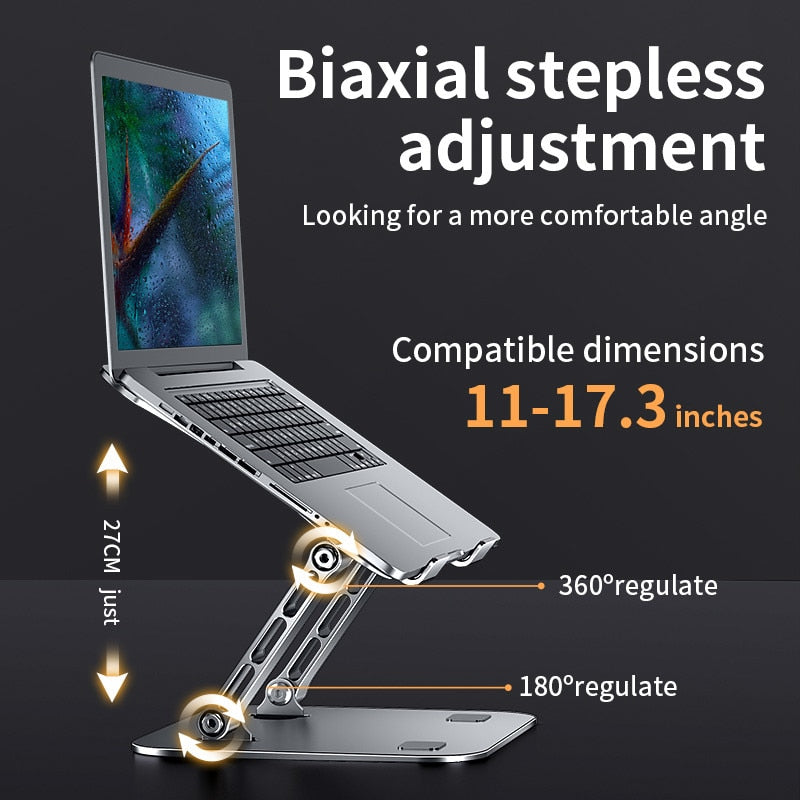 Laptop Stand Adjustable Aluminum Alloy Notebook Tablet Stand Up to 17 Inch Laptop Portable Fold Holder Cooling Bracket Support ACOM Electronics