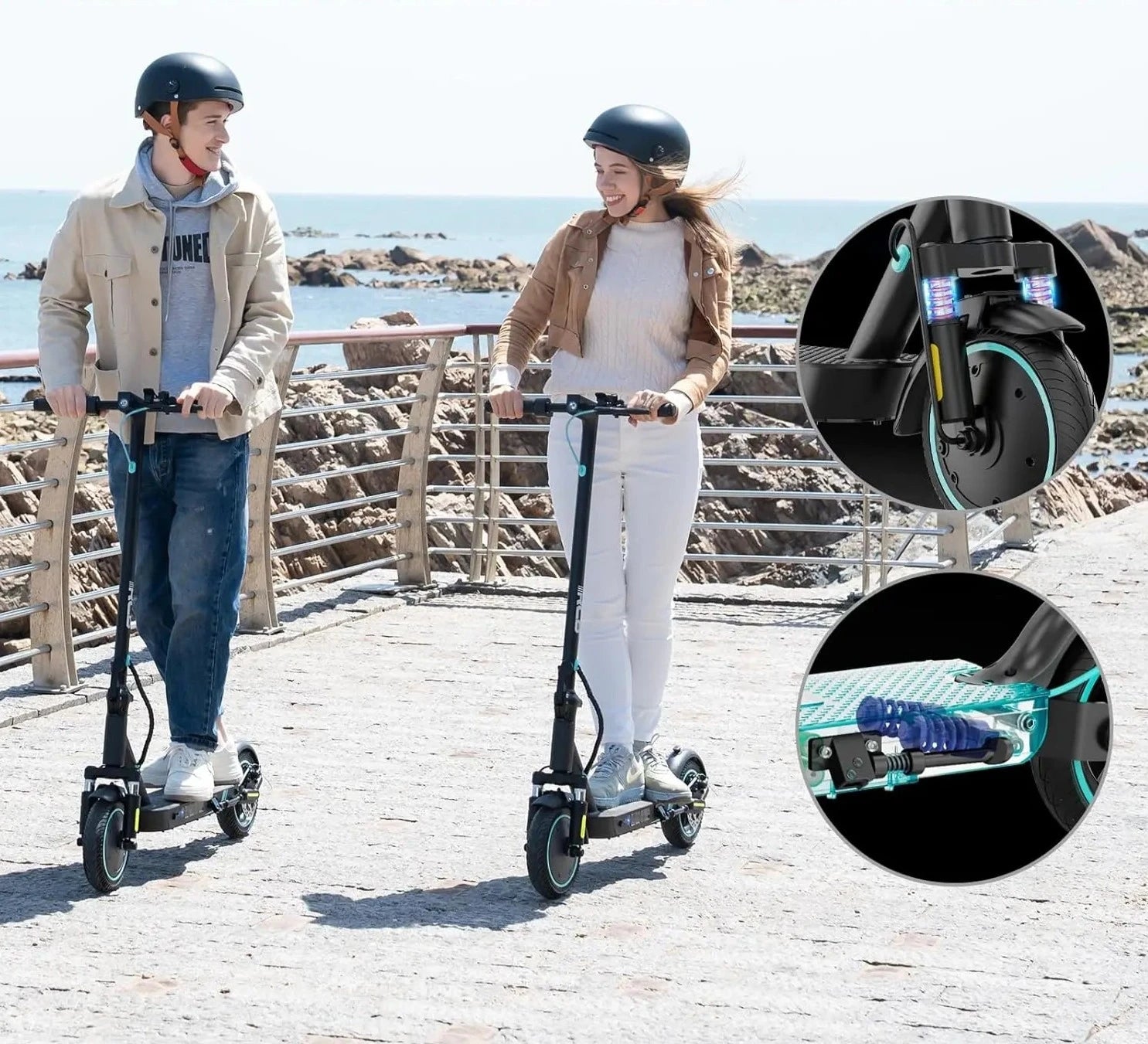 RCB Electric Scooter Adult,Long-Range E-Scooter,Max 25km/h,Comfortable Shock Absorption,APP Connectivity ACOM Electronics