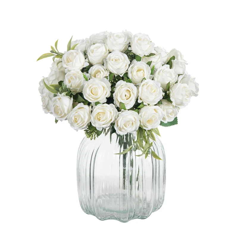 10 Heads Artificial Flowers Scrapbooking Silk Roses Christmas Wedding Party Bouquet Household Products Vases for Home Decoration ACOM Electronics