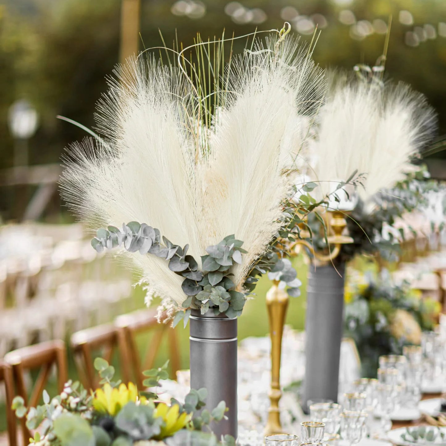 10/30Pcs Fluffy Pampas Grass Artificial Flowers Decoration for Wedding Boho Bouquet Party Home Vase Decor Fake Plant Reed Flower ACOM Electronics