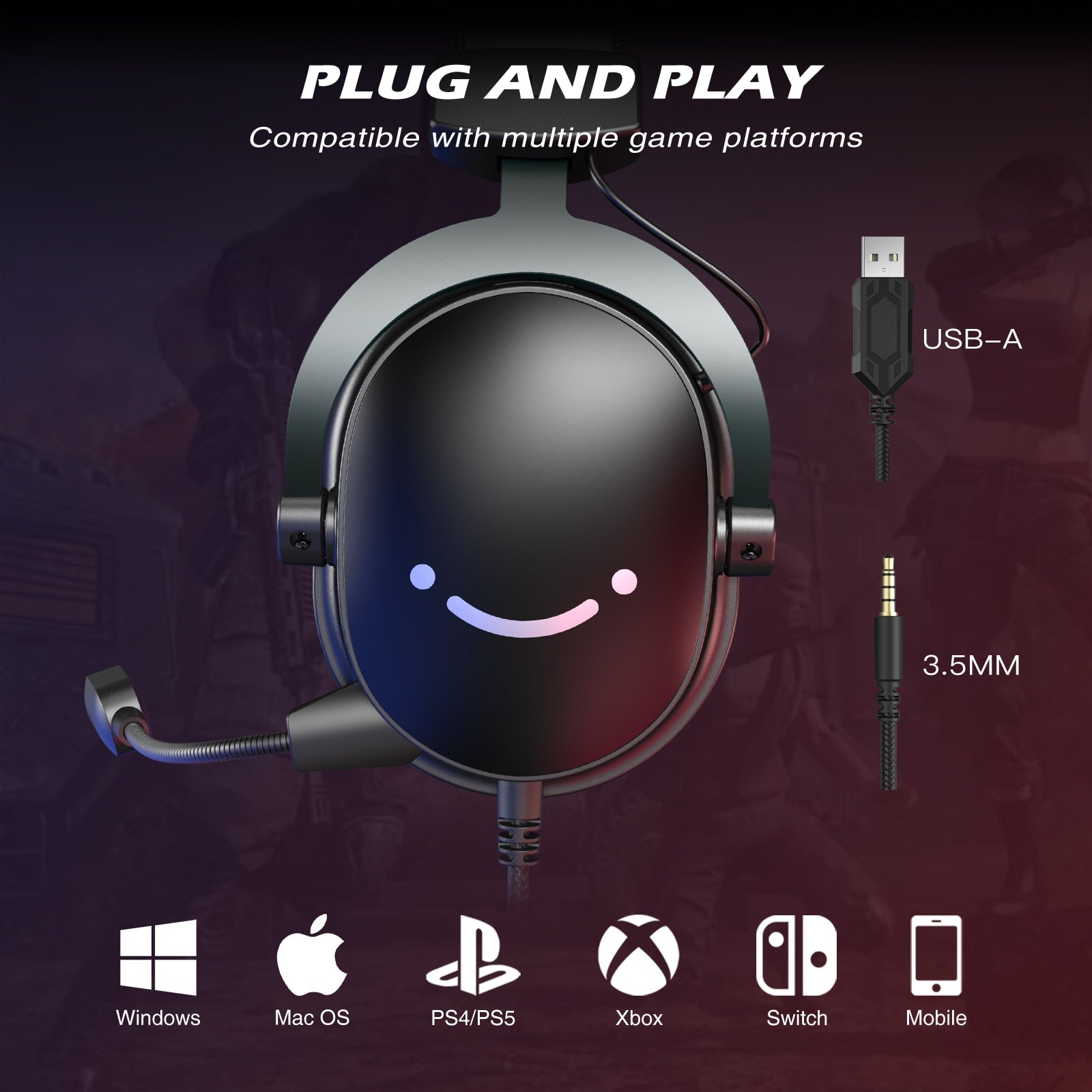 Casque FIFINE Headset - Connecteur 3,5 mm & USB ACOM Electronics