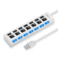 High Speed 4/7 Ports USB HUB 2.0 Adapter Expander Multi USB Splitter Multiple Extender with LED Lamp Switch for PC Laptop ACOM Electronics