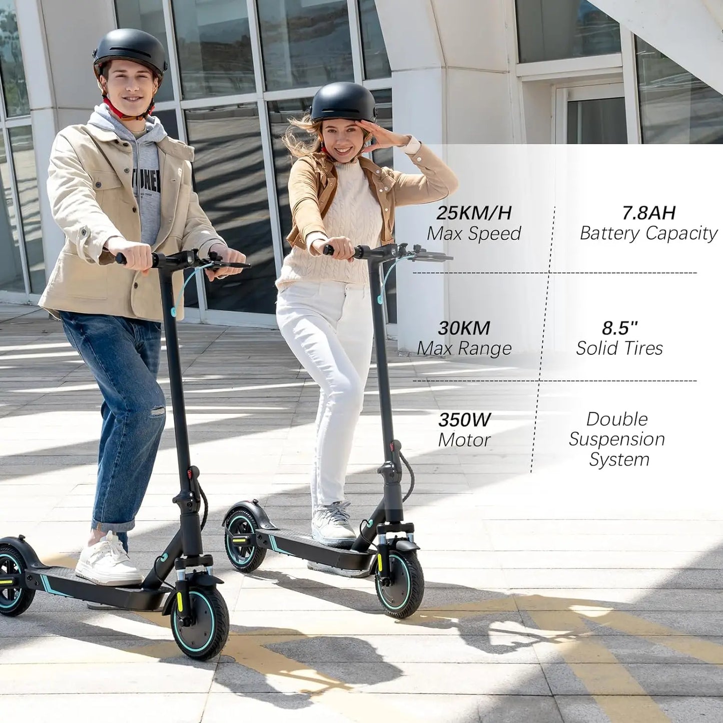 RCB Electric Scooter Adult,Long-Range E-Scooter,Max 25km/h,Comfortable Shock Absorption,APP Connectivity ACOM Electronics