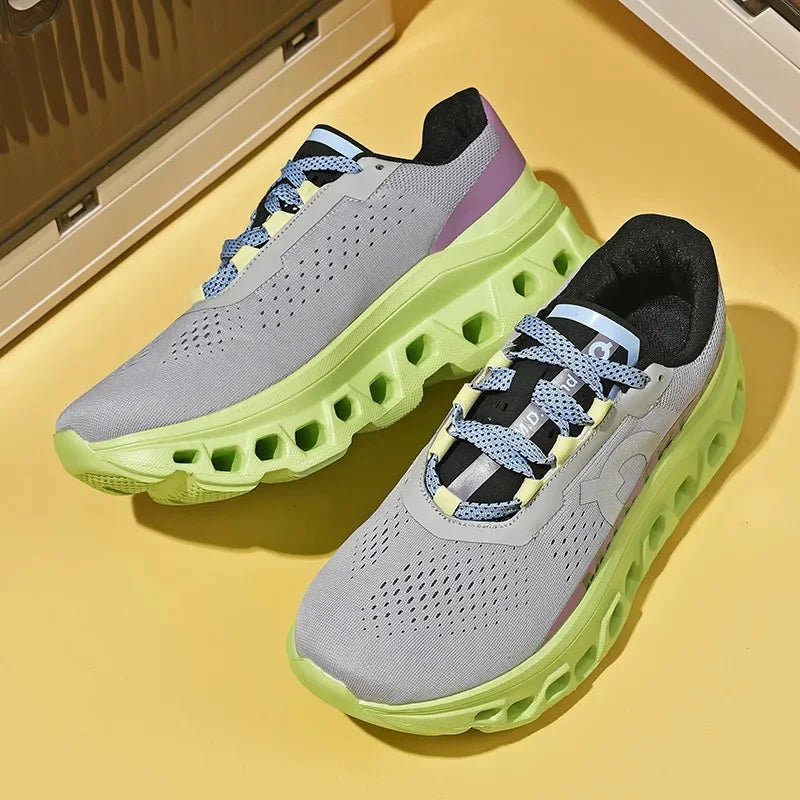 2024 Lemoneno Running Shoes Sport Train Shoes,Casual Sneakers Lace Up Non-slip Comfort Footwear for Travel Marathon Green Grey ACOM Electronics