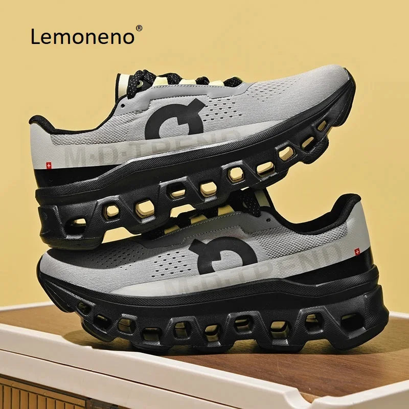 2024 Lemoneno Running Shoes Sport Train Shoes,Casual Sneakers Lace Up Non-slip Comfort Footwear for Travel Marathon Green Grey ACOM Electronics