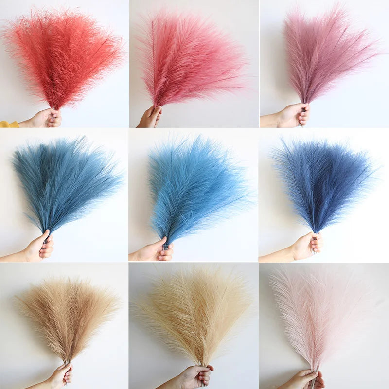 10/30Pcs Fluffy Pampas Grass Artificial Flowers Decoration for Wedding Boho Bouquet Party Home Vase Decor Fake Plant Reed Flower ACOM Electronics