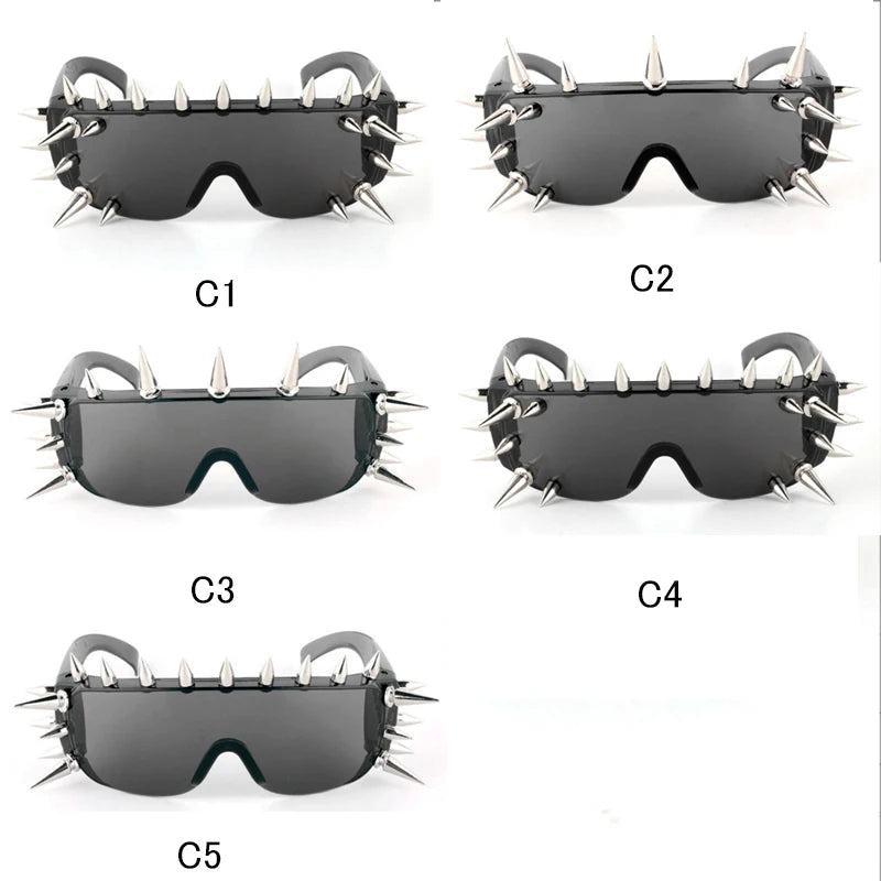 Lunettes de Soleil Punk Métalliques Futuristes Rock Bar pour Femmes et Hommes ACOM Electronics