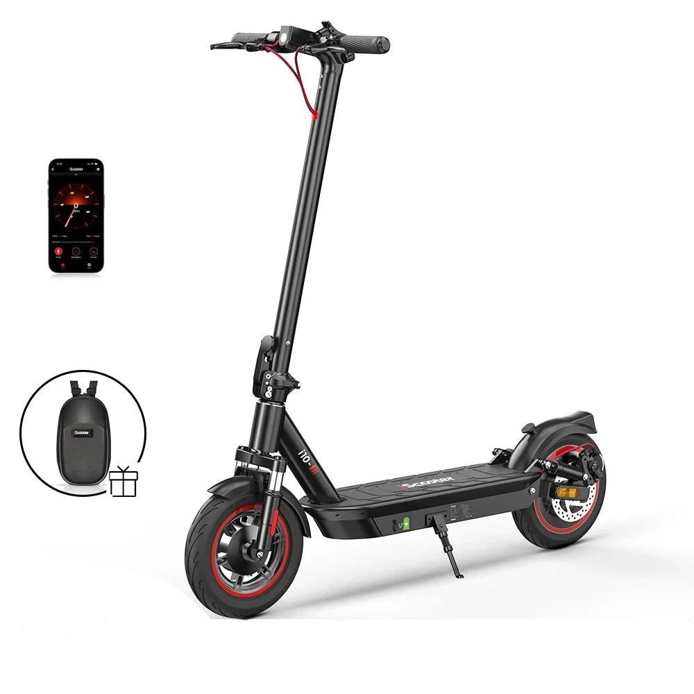 iScooter i10 Electric Scooter 650W Powerful Kick Scooter 15Ah 45km Range 40KM/H 10inch Foldable Electric eScooter with APP ACOM Electronics