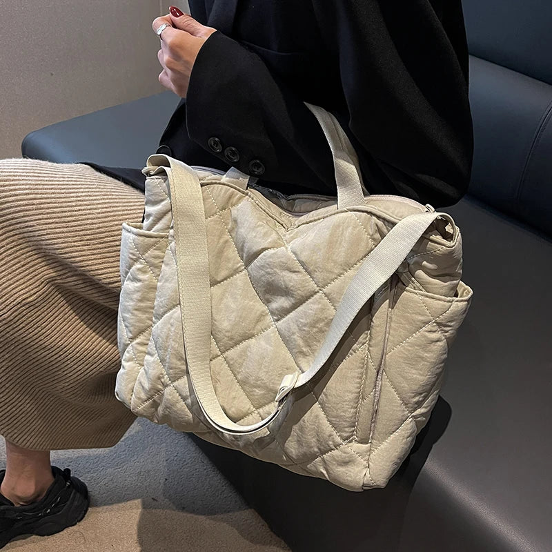 Grandes capacités Sacs Cabas pour Femmes Sac à Épaule Côté Mode Coton Espace Shopper ACOM Electronics