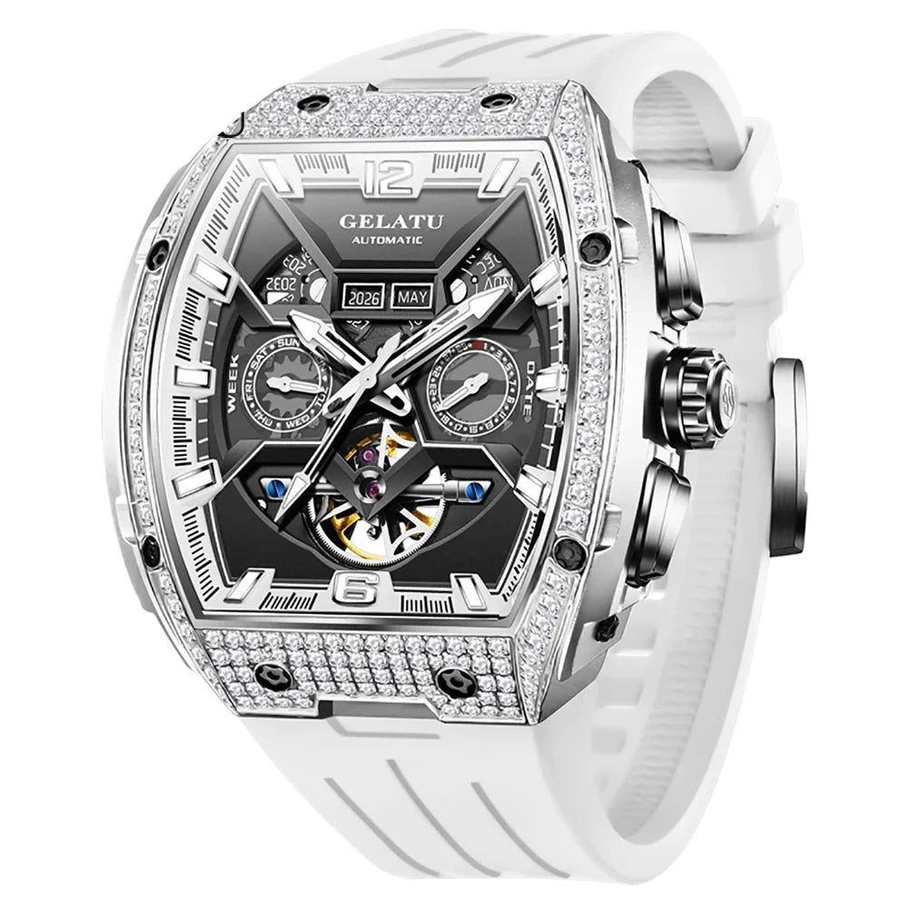 Reloj Hombre GELATU Luxury Top Brand Multifunction Tourbillon Men's Watch High Quality Automatic Mechanical Watch Sapphire ACOM Electronics