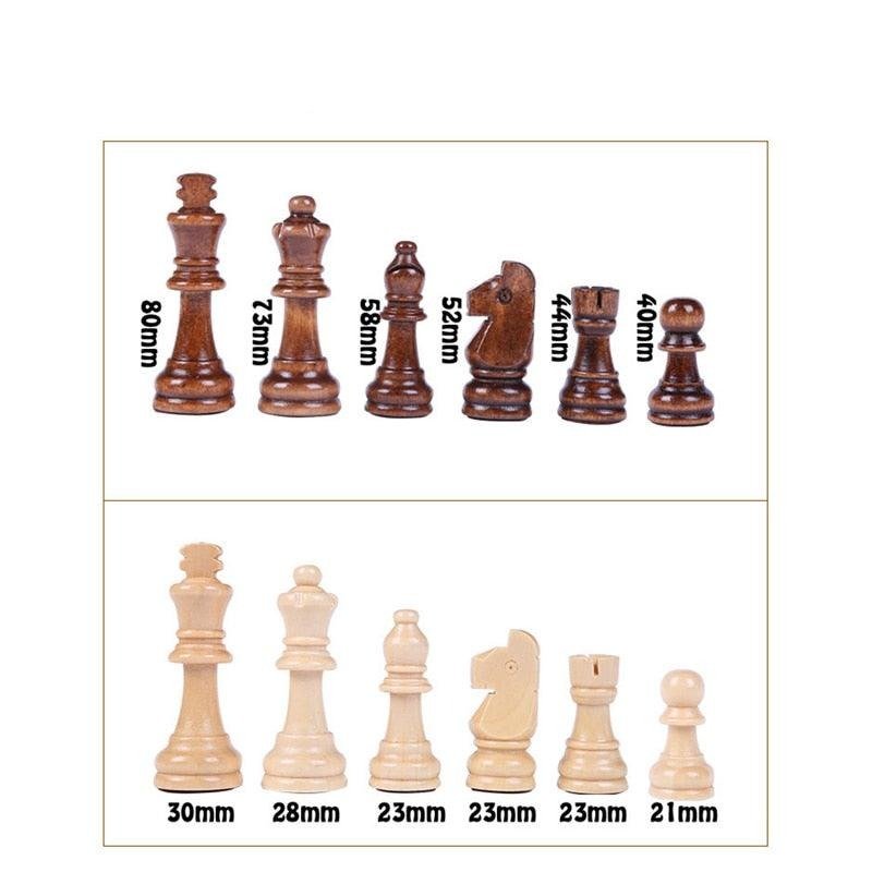 Wooden Chess Set Table Game High Grade 4 Queen Chess Game King Height 80 mm Chess Pieces 39*39 cm Mahogany Chessboard - ACOM Electronics