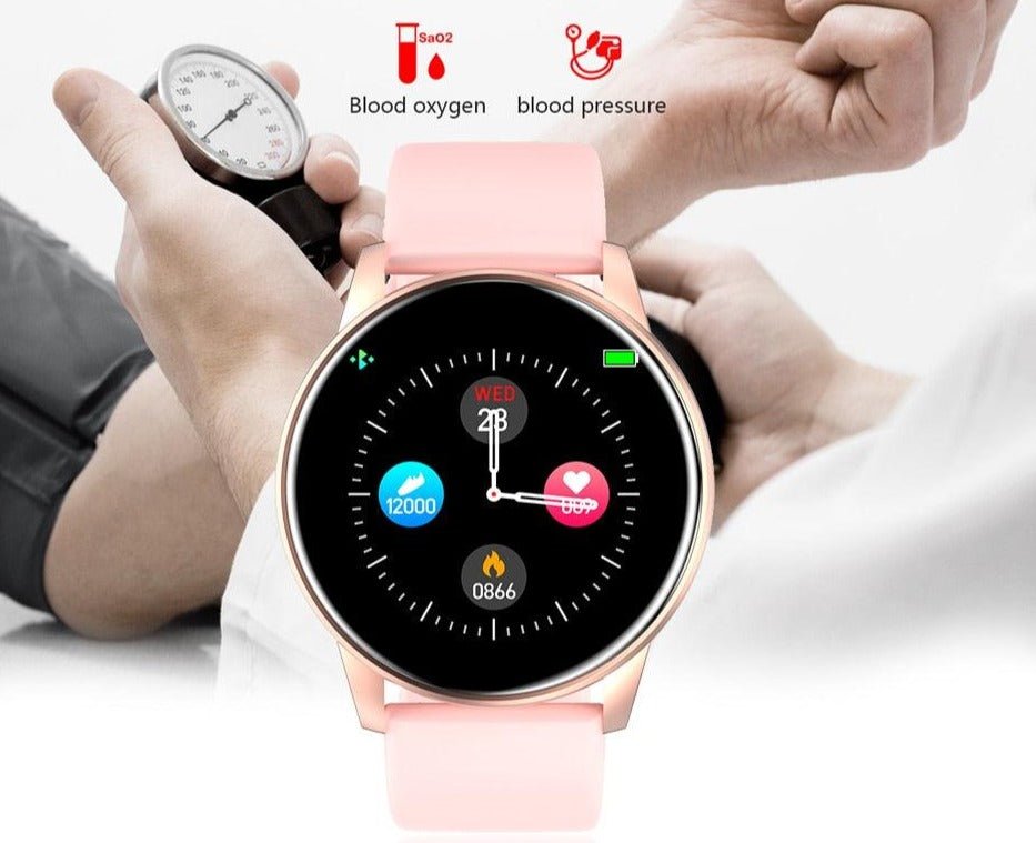 Women Smart Watch Real-time Weather Forecast Activity Tracker Heart Rate Monitor Sports Ladies Smart Watch Men For Android IOS - ACOM Electronics