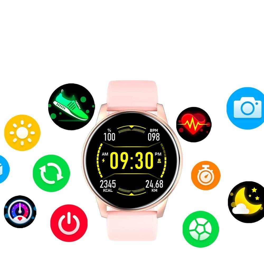 Women Smart Watch Real-time Weather Forecast Activity Tracker Heart Rate Monitor Sports Ladies Smart Watch Men For Android IOS - ACOM Electronics