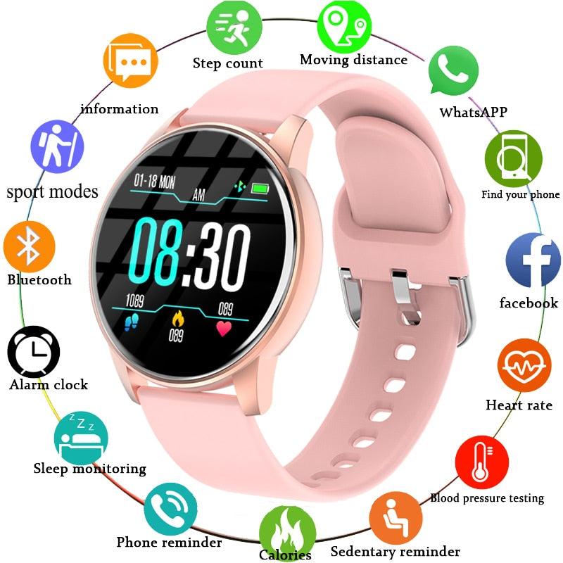 Women Smart Watch Real-time Weather Forecast Activity Tracker Heart Rate Monitor Sports Ladies Smart Watch Men For Android IOS - ACOM Electronics