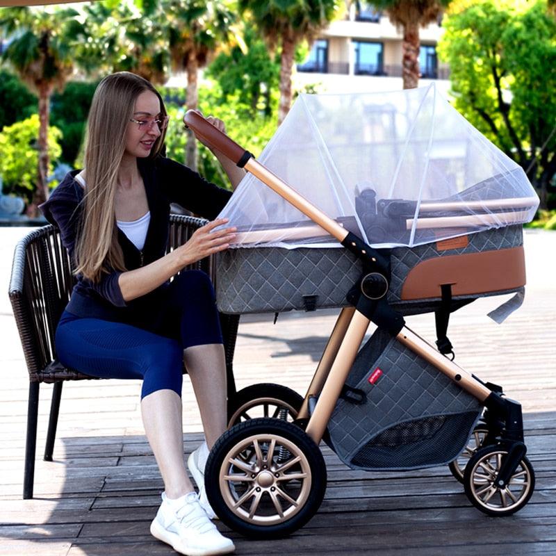 Poussette de luxe pour bébé 3 en 1 High-Tech - ACOM Electronics