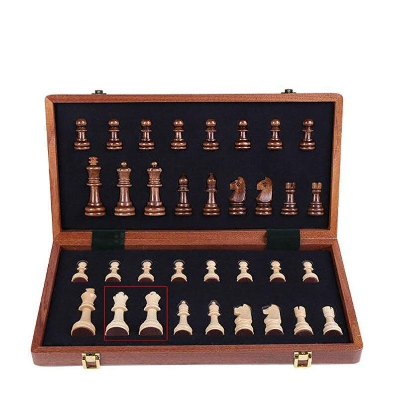 Wooden Chess Set Table Game High Grade 4 Queen Chess Game King Height 80 mm Chess Pieces 39*39 cm Mahogany Chessboard - ACOM Electronics