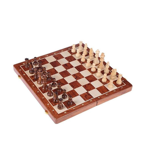 Wooden Chess Set Table Game High Grade 4 Queen Chess Game King Height 80 mm Chess Pieces 39*39 cm Mahogany Chessboard - ACOM Electronics